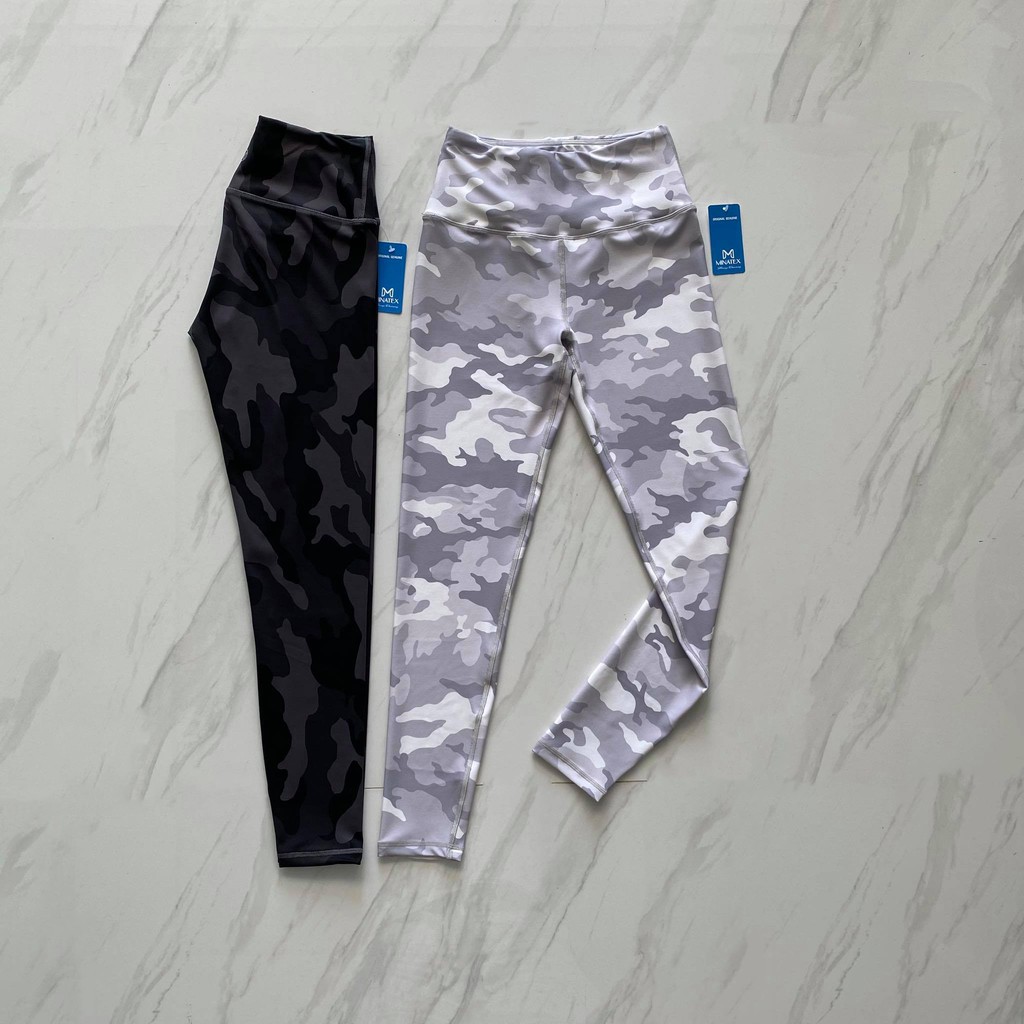 Bộ tập gym yoga họa tiết lính cá tính mạnh mẽ chất vải đanh mịn