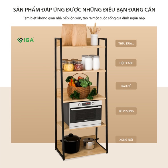 Kệ Đa Năng, Kệ Gia Vị Đa Năng  KODO Khung Sắt Chống Dĩ Thương Hiệu IGEA - GM06