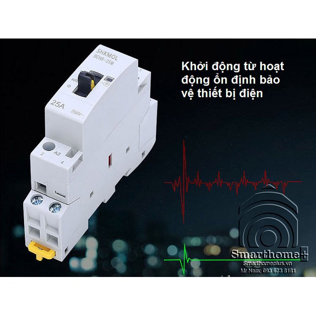 Khởi Động Từ Contactor Hỗ Trợ Công Tắc Tay 25A BCH8-25M