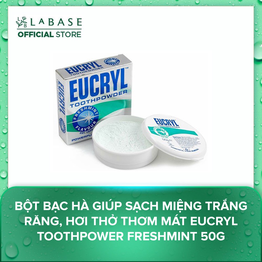 Bột Bạc Hà Eucryl Giúp Sạch Miệng Trắng Răng, Hơi Thở Thơm Mát Toothpower 50g