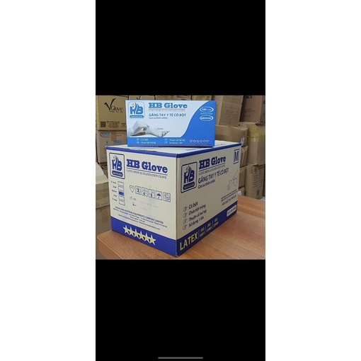 Găng tay y tế ASAP có bột hộp 100 chiếc(50 đôi)