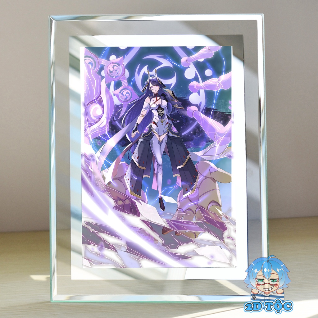 Khung ảnh kính Raiden Shogun (4) Game Genshin Impact kích thước A4 A5 13x18 by 2D Tộc Shop