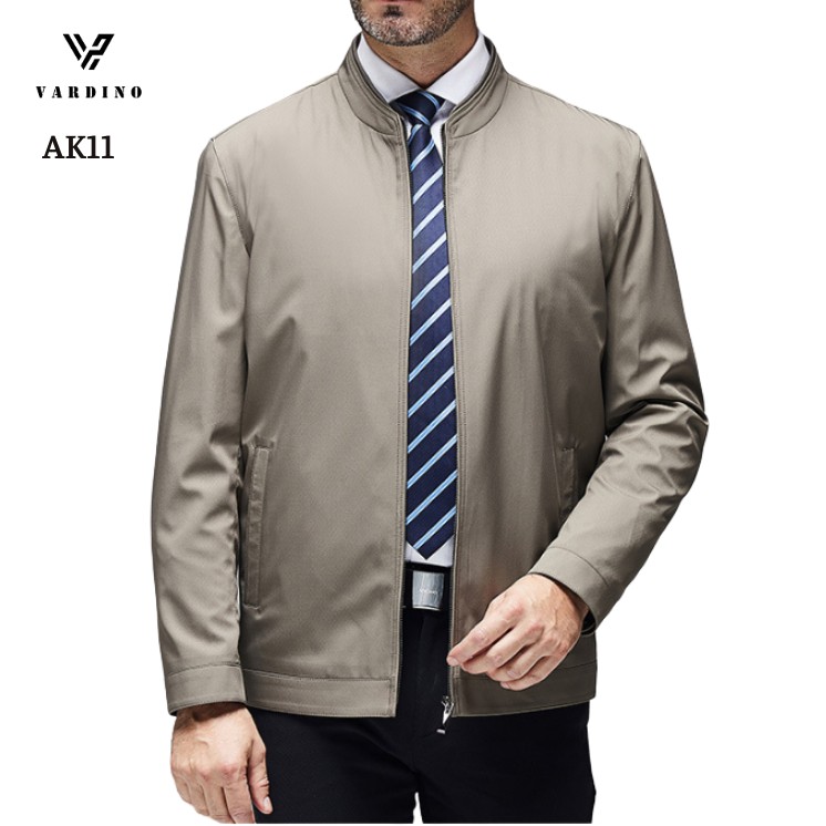 Áo khoác nam chính hãng VARDINO cổ đứng dựng tàu vạt bằng dáng ôm xuông suông vừa màu xanh than trung niên cao cấp ak10 | BigBuy360 - bigbuy360.vn