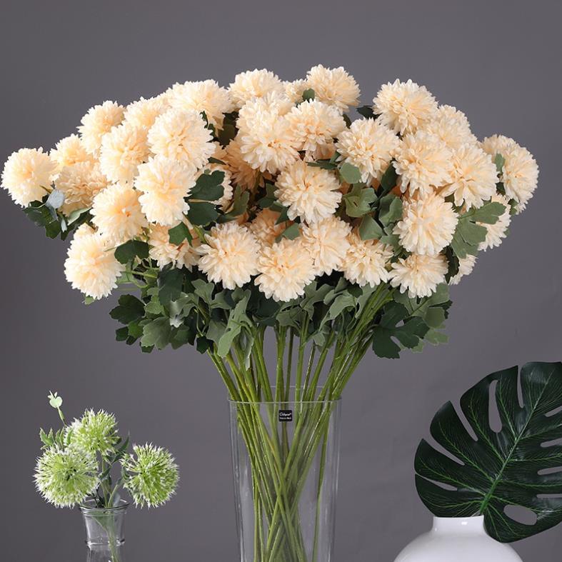 Hoa bồ công anh giả bằng lụa loại có 3 bông, lớn 7cm dài 69cm dùng để bó hoa cực đẹp