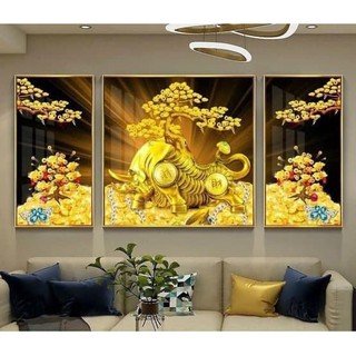 Tranh kim tiền tráng gương pha lê thiết kế hiện đại, giá gốc tận xưởng sản xuất