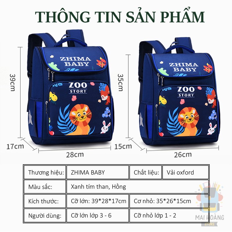 [Mã MAIHSN11 giảm 20k] Balo chống gù, hoạ tiết hoạt hình, dễ thương cho bé - Chống nước, siêu nhẹ, siêu bền