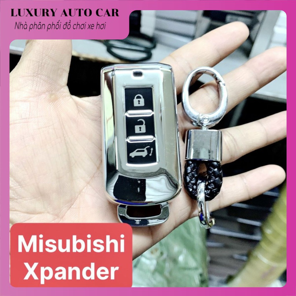 Ốp chìa khóa mạ crom Mitsubishi xpander, tặng quà móc thất lạc