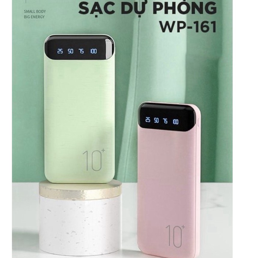 Sạc dự phòng 10000mAh WP-161. Hàng chính hãng bảo hành 06 tháng