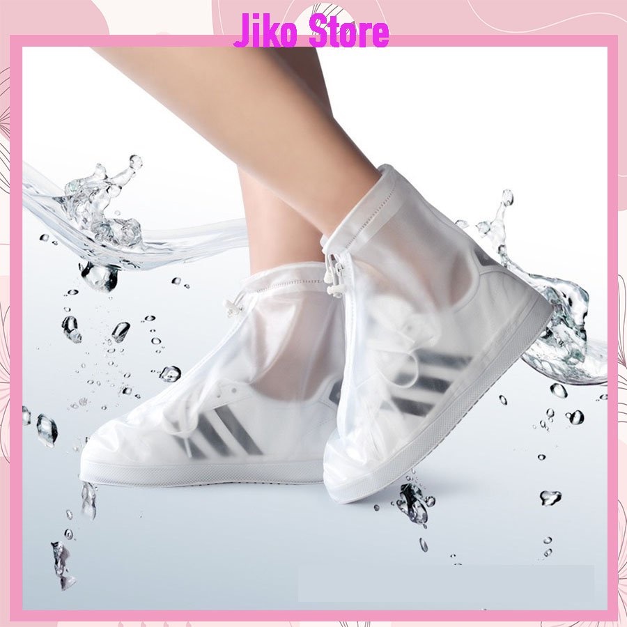 Ủng đi mưa người lớn, bọc giày đi mưa cổ cao silicon JIKOStore JK0016