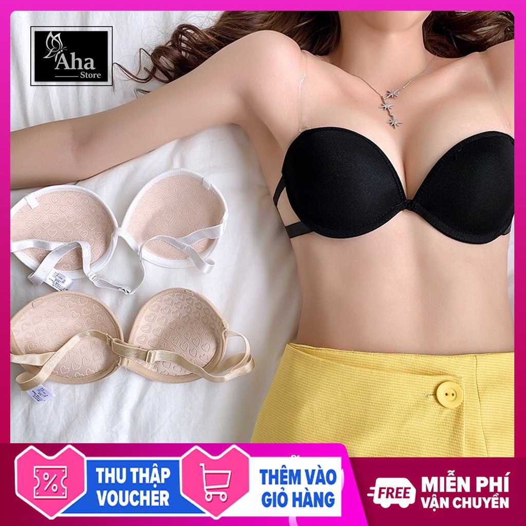 Áo ngực không dây chống tuột ĐỆM TIM SILICON nâng ngực mút dày 2,5 cm+ tặng kèm dây vai trong suốt [Aha Store] | BigBuy360 - bigbuy360.vn