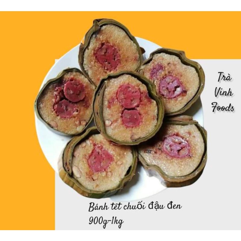 Bánh Tét Trà Cuôn Chuối Đậu Đen Đòn 950g-1.1Kg ( Có hút chân không )