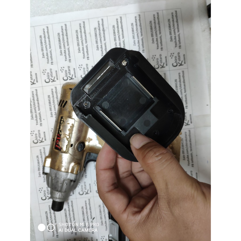 Đế chuyển chân khoan, vit evalue, e-Value, my-Value, myValue 12V dạng đút sang dùng hộp pin cài Makita