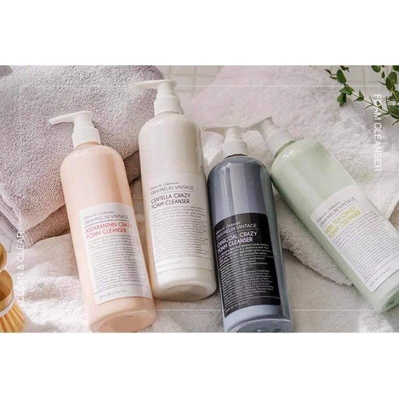 Sữa Rửa Mặt Tạo Bọt Graymelin Astaxanthin Crazy Foam Cleanser 500ml