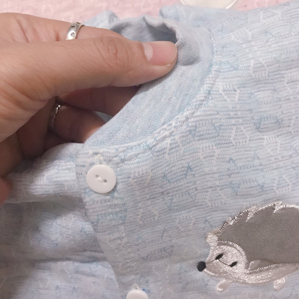 Bộ nỉ trần bông cổ trụ Lee Kids