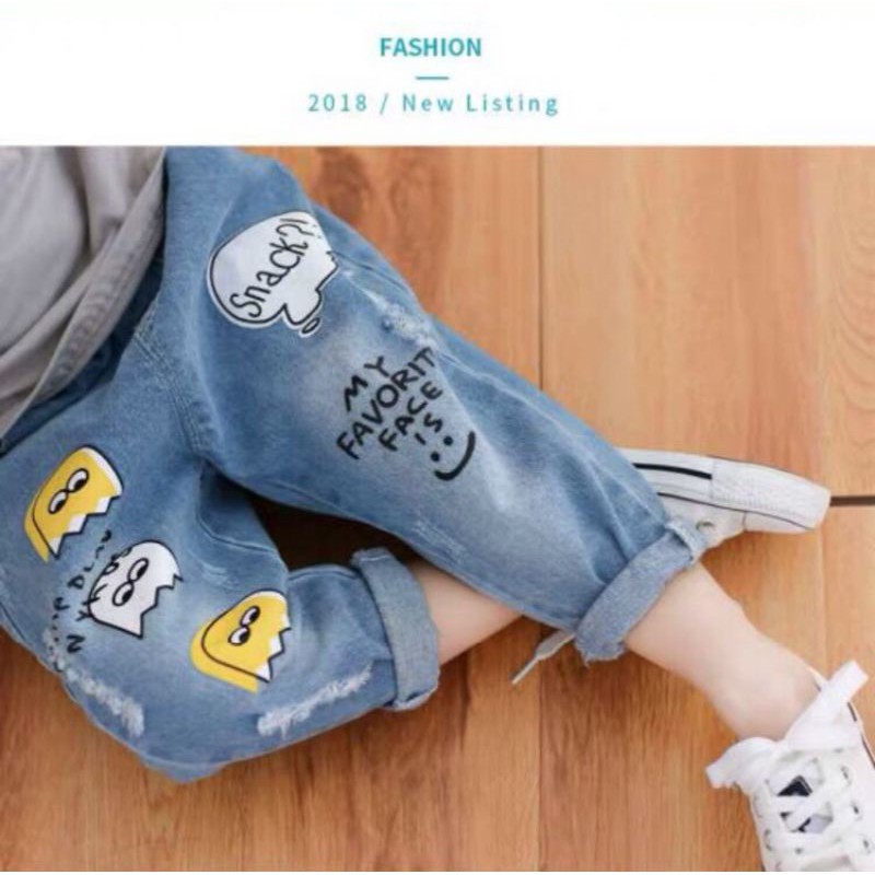 Quần jeans rách SNACK cho bé 8-22kg