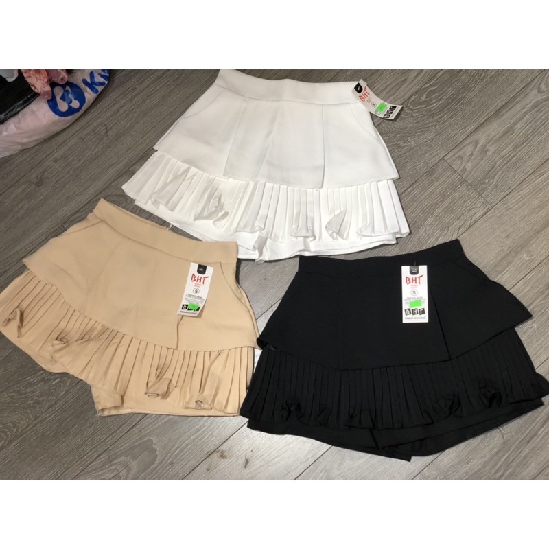 chân váy 2 tầng xếp ly có lót quần