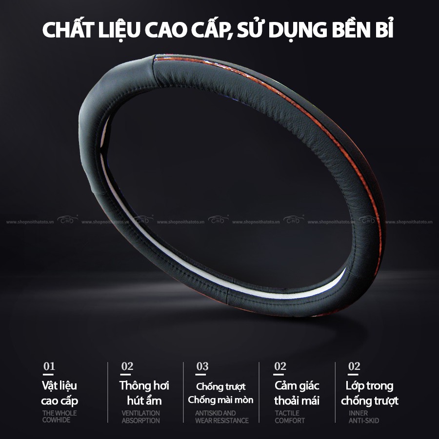 Bọc Vô Lăng CIND G2004 Size S Màu Đen