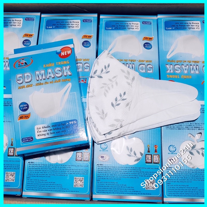 khẩu trang y tế Nhật 3D mask 5D mask hoạ tiết Famapro Nam Anh hộp 10 cái