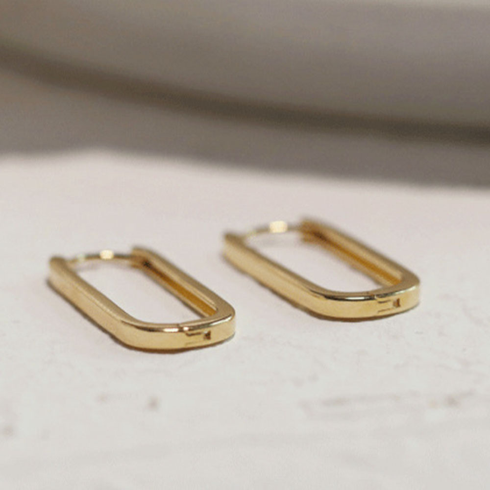 Bông tai mạ vàng 14k phong cách Hàn Quốc đơn giản thời trang cho nữ Yanqueens Đồ trang sức Quà tặng