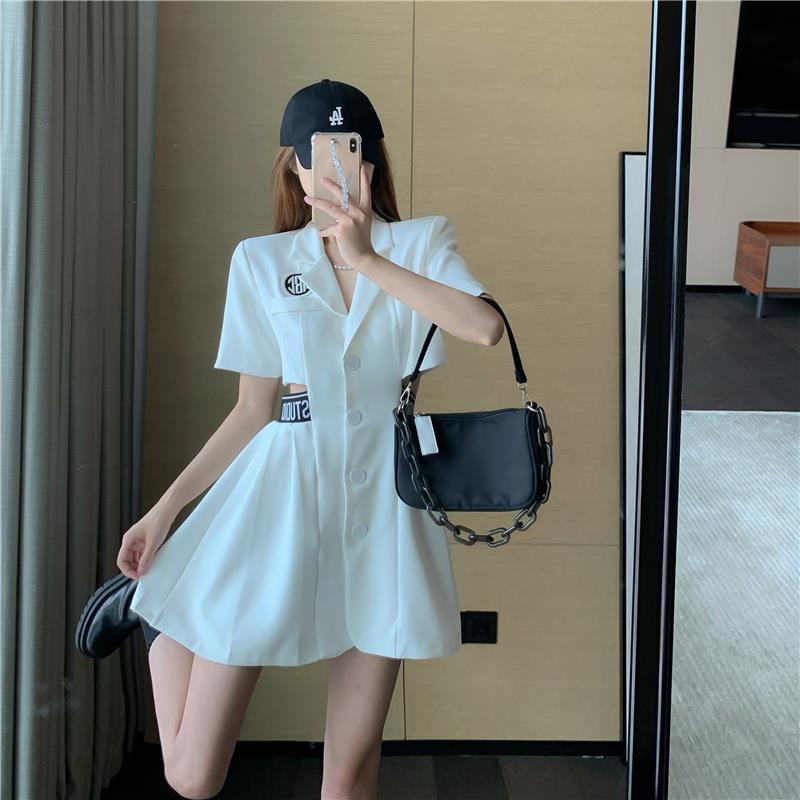 Đầm Tay Ngắn Dáng Chữ A In Chữ Thời Trang Mùa Hè Cho Nữ
