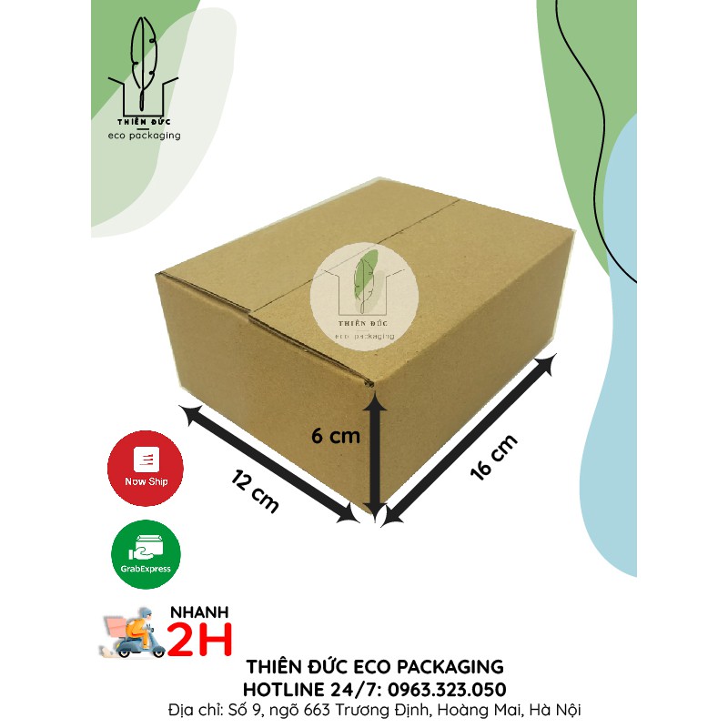 COMBO 50 Hộp CARTON nhỏ 16x12x6 CM GIÁ RẺ - Hộp giấy dùng đựng hàng, linh kiện, phụ kiện, mỹ phẩm, xà bông...