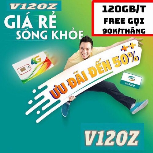 Thánh Sim 4G VIETTEL V120Z - Tặng (4GB/Ngày), Miễn Phí Gọi Nội Mạng + 50' Liên Mạng - Chỉ Áp Dụng Cho TP. HCM Và Cần Thơ