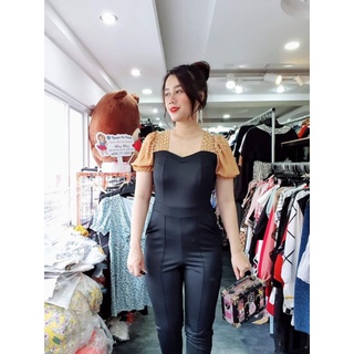 Jumpsuit đính hạt cổ vuông 55kg - 85kg