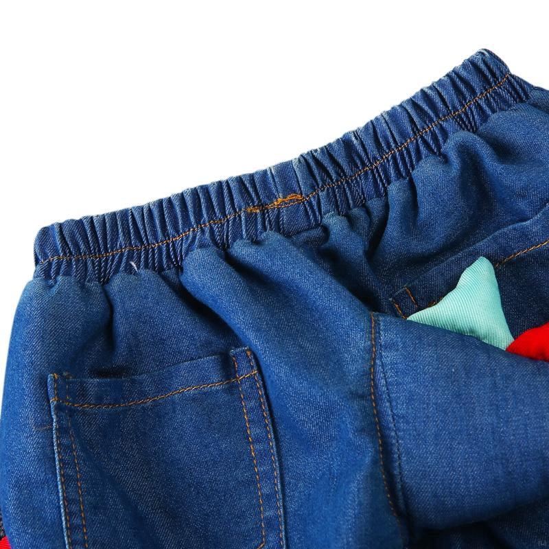 Quần Short Jeans In Hình Khủng Long Đáng Yêu Cho Bé