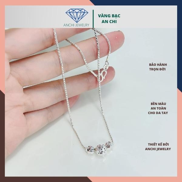 Dây chuyền bi bạc cho bé gái, chuẩn bạc ta không đen xỉn, Anchi jewelry