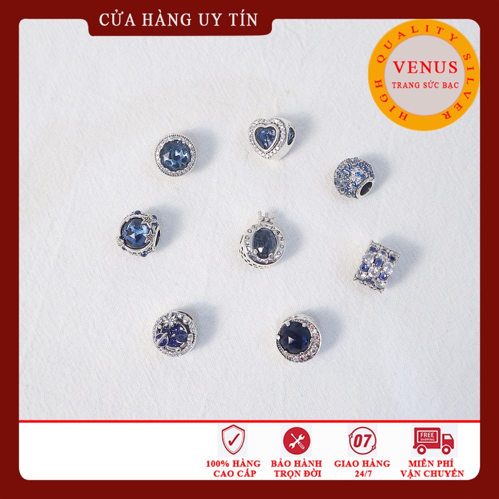 Bộ sưu tập charm xanh đậm- Bạc 925 cao cấp- Mã sản phẩm VENUSTH2