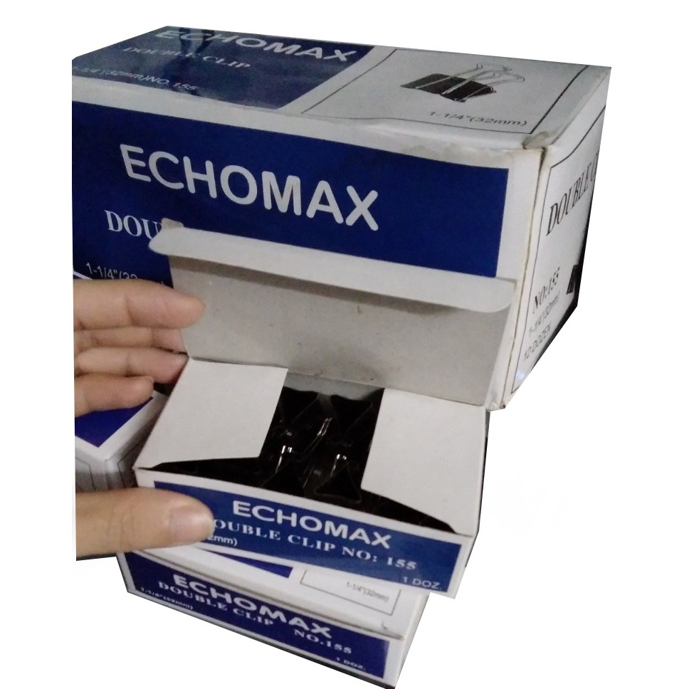 12 Hộp Kẹp bướm ECHOMAX Double Clip 32mm (12 chiếc/hộp)