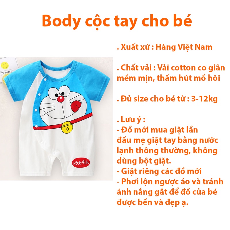 Bodysuit cho bé trai bé gái sơ sinh, mẫu body đùi mùa hè vải 100% cotton mềm mịn kiểu dáng dễ thương size 3-12kg _ BD23