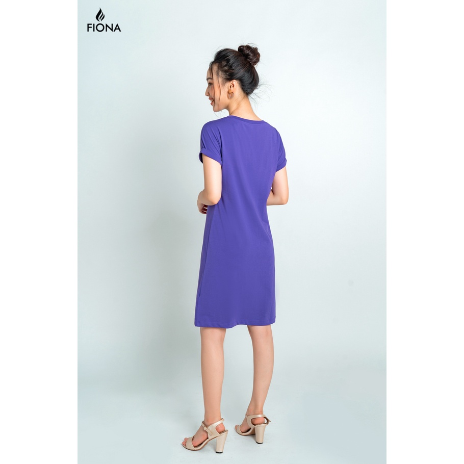 Đầm suông nữ Fiona chất cotton tay liền ngực in hinh bông hoa ly F429266