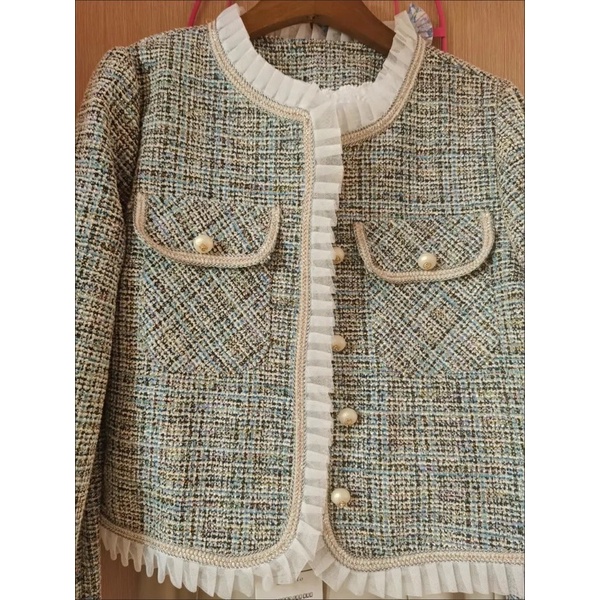 Áo khoác dạ Tweed tiểu thư