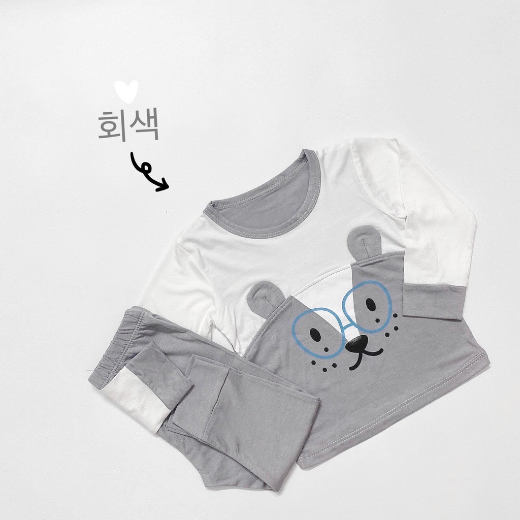 [HCM] Đồ bộ thu đông trẻ em tay dài quần dài, Mẫu mặt pet cute, Cotton thun lạnh Minky Mom, vải Sài Gòn loại 1