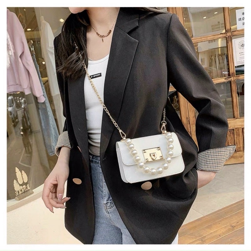 Túi mini đeo chéo nữ thời trang quai ngọc da trơn siêu xinh rẻ đẹp