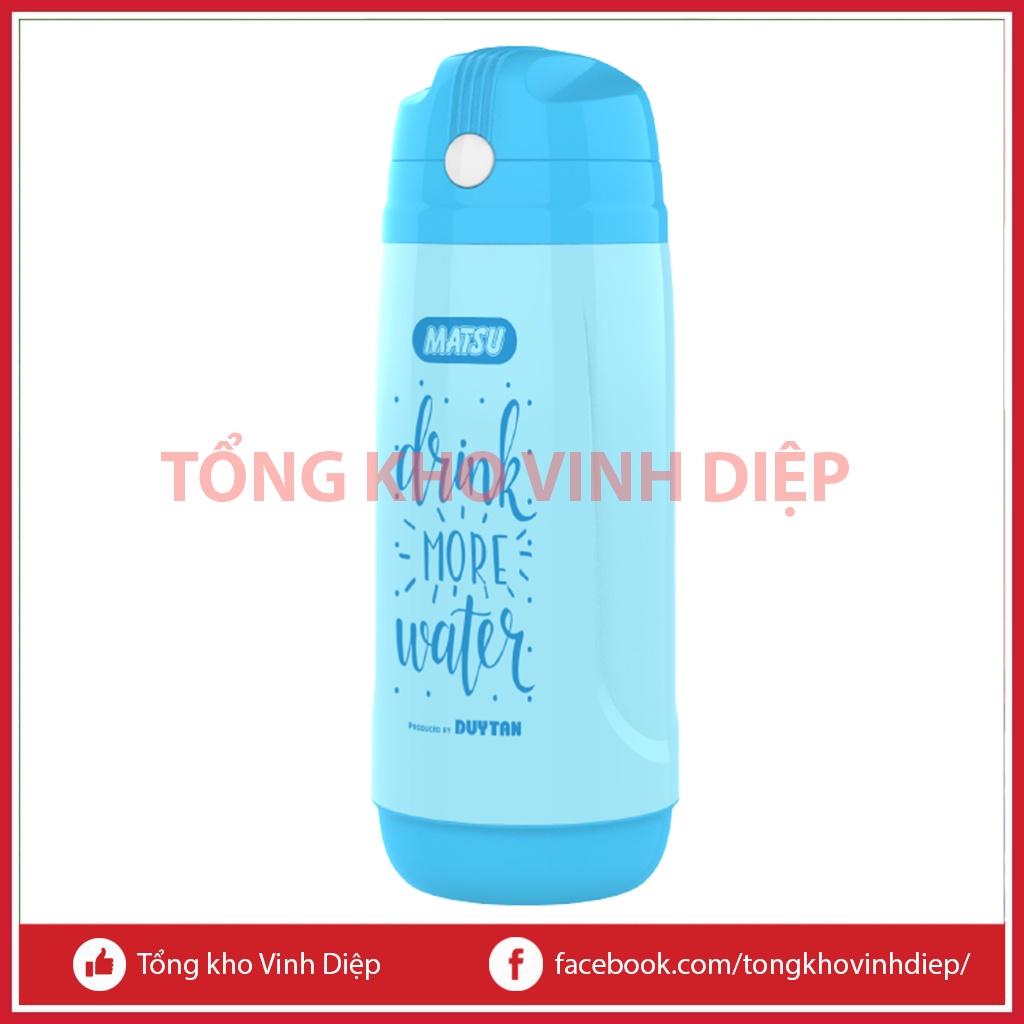 Bình nước học sinh có dây đeo, bình nước nhựa cho bé đi học có ống hút dung tích 500ml