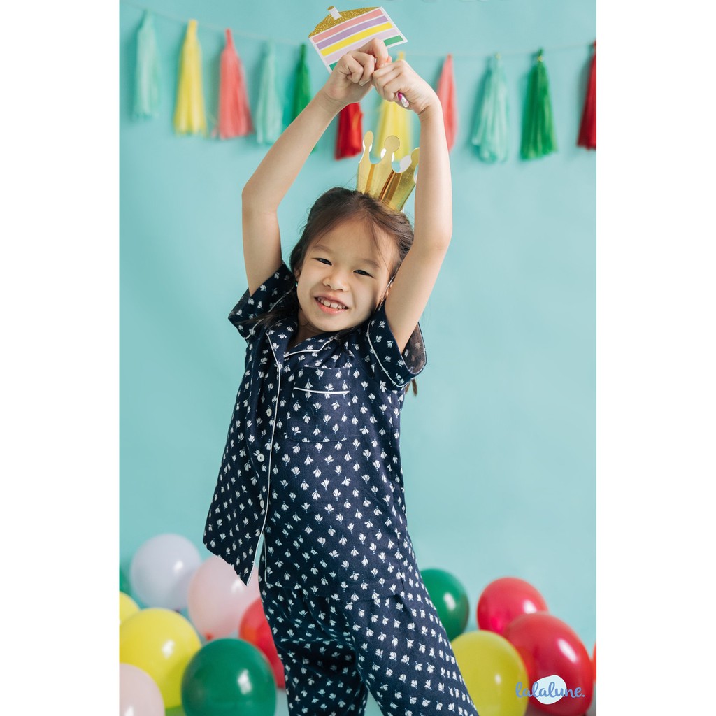 Set pyjama xanh navy lalalune cho bé 2-7 tuổi