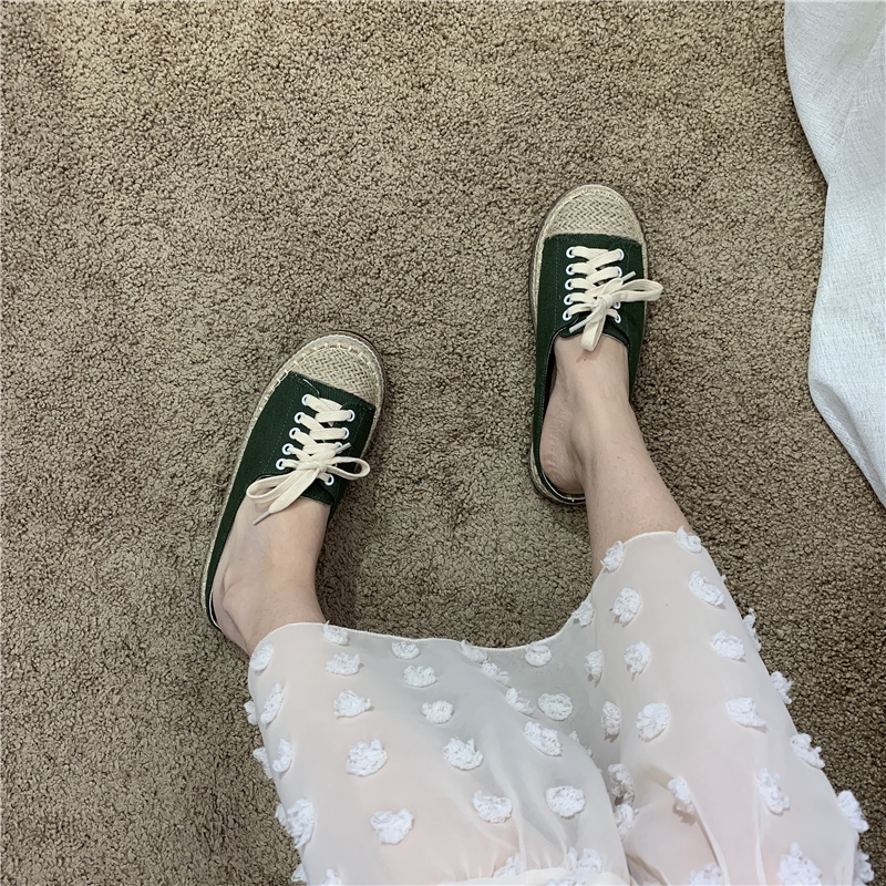 Dép Nữ Bít Mũi Phối Lưới Thời Trang Mùa Xuân 2020 | BigBuy360 - bigbuy360.vn