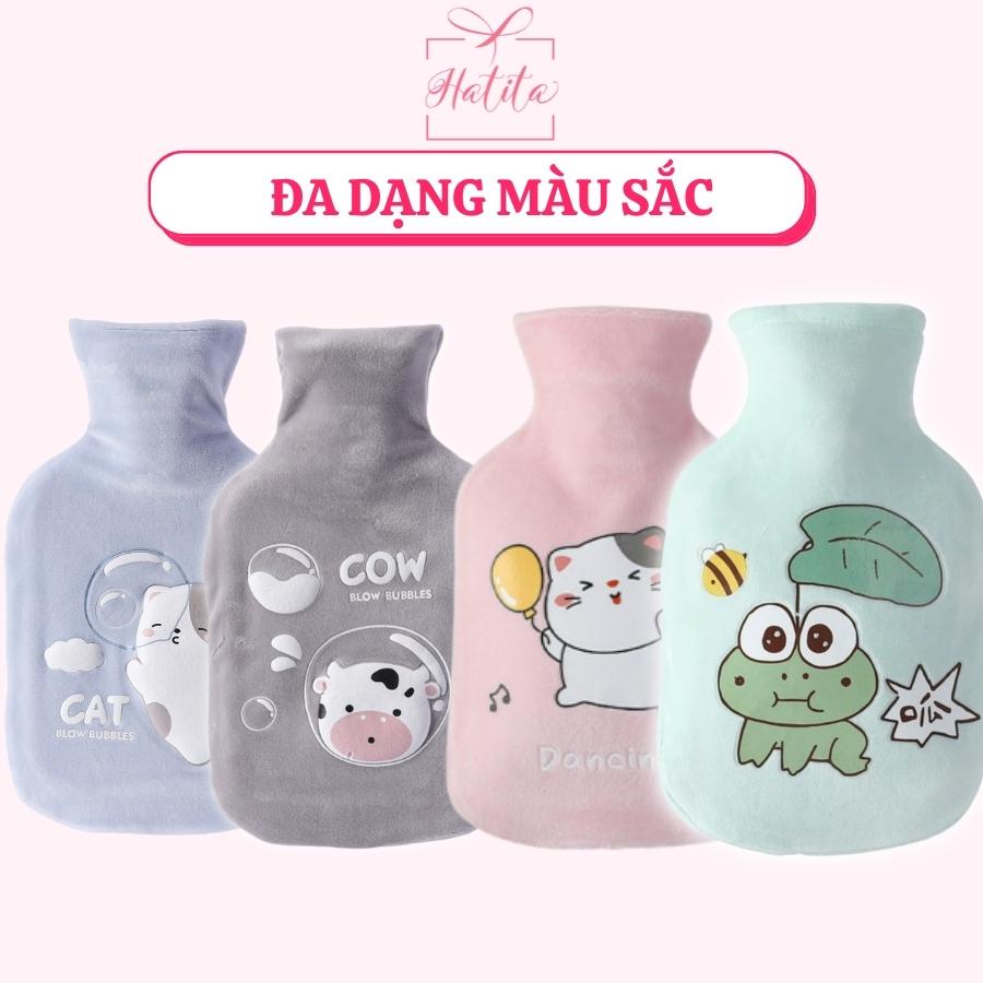 Túi chườm nóng bụng kinh HATITA 1000ml, sưởi ấm hỗ trợ giảm đau cho bạn nữ, Strawberry