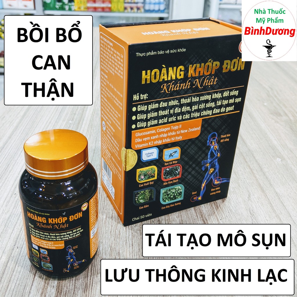 Hoàng Khớp Đơn - Giảm Đau Xương Khớp, Đau Do Gout, Tái tạo mô sụn khớp - Nguyên liệu nhập khẩu [CHÍNH HÃNG]