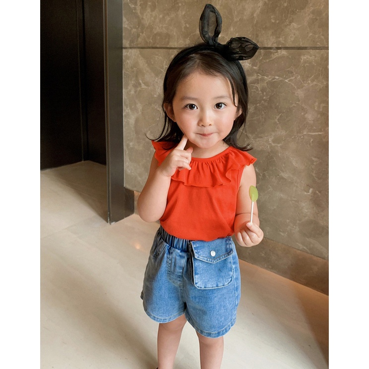 ATG17 Size 90-130 (9-27kg) Áo thun bé gái (Áo sát nách co giản vải mềm mát) Thời trang trẻ Em hàng quảng châu