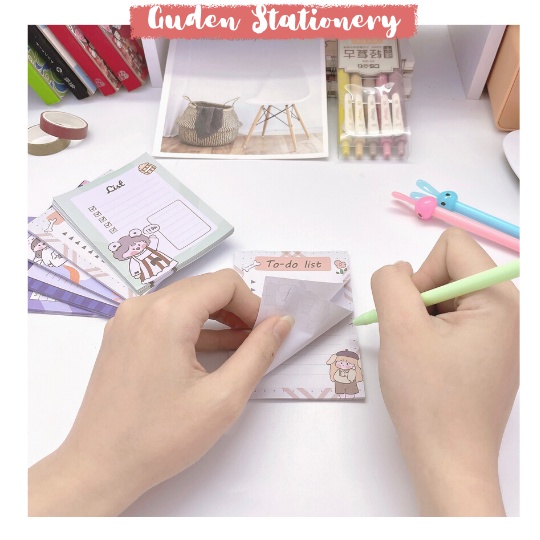 Giấy note cô gái dễ thương - giấy ghi chú dễ thương - Guden Stationery