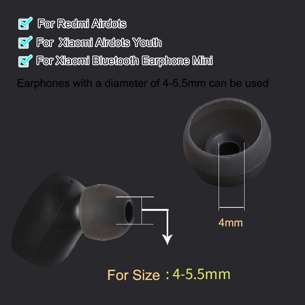 Nút Bọc Đầu Tai Nghe Bằng Silicon Mềm Thoải Mái Chống Bụi Không Đau Màu Đen