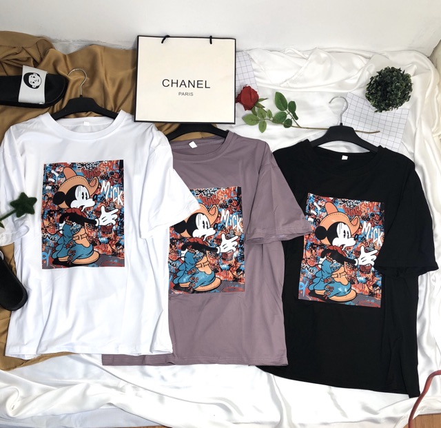 [12] Áo thun đẹp⚜️FREESHIP⚜️ Áo thun nữ unisex hình MICKEY Áo thun nu quang chau | BigBuy360 - bigbuy360.vn