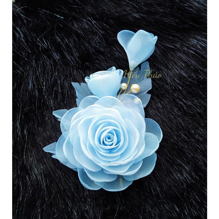 Hoa cài áo bông kép sang trọng