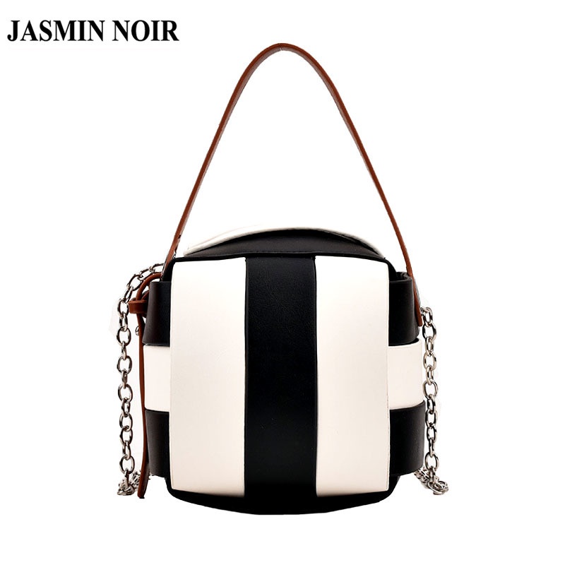 Túi đeo chéo JASMIN NOIR da PU phối dây xích thời trang dành cho nữ