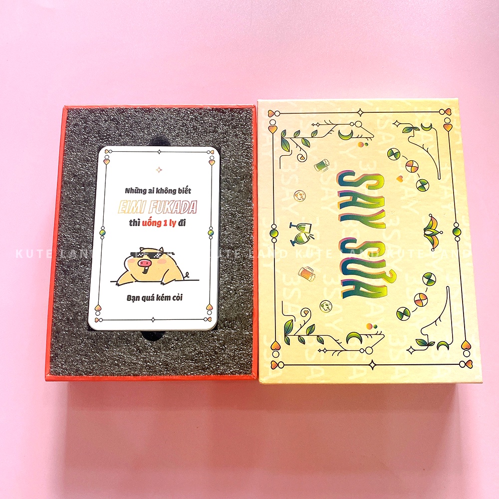 Bộ Bài Drinking Game SAY SƯA 78 Lá Bài Cho Nhóm Bạn Và Cặp Đôi Bùng Nổ Cuộc Vui TB-SAYSUA