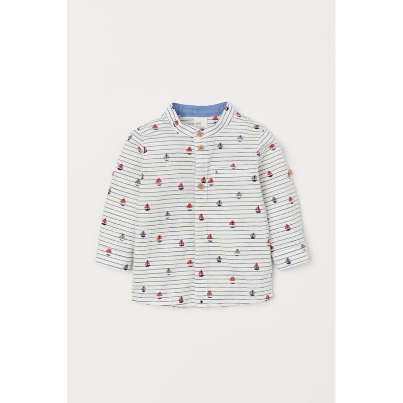 Áo sơ mi cổ tàu H&M