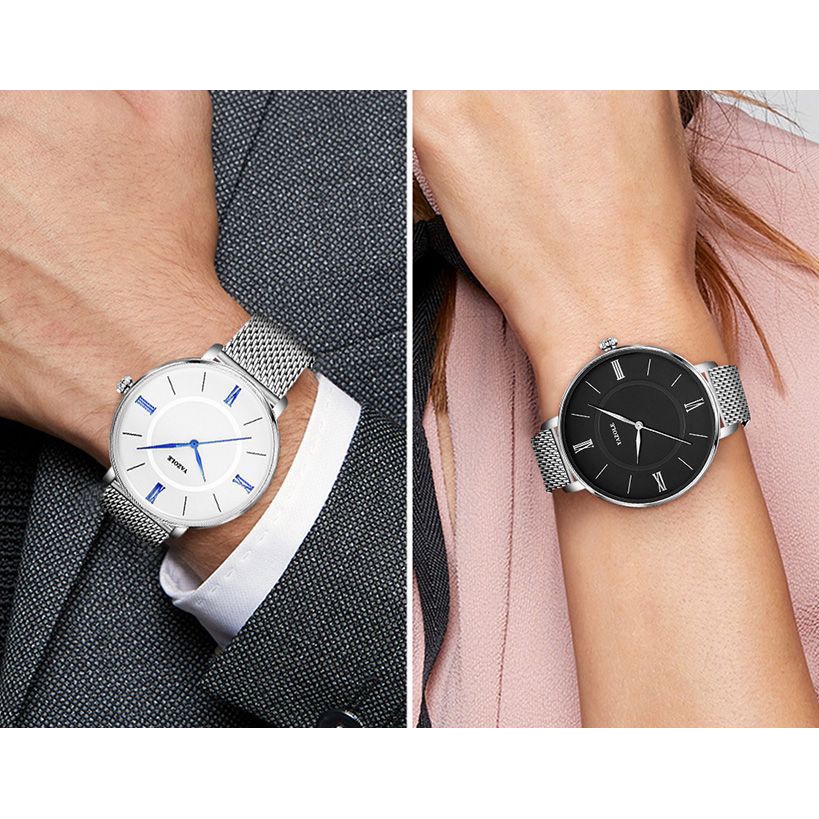Đồng hồ cặp đôi unisex nam nữ Yazole Y530 chính hãng đẹp cao cấp thép không gỉ bền bỉ kèm hộp